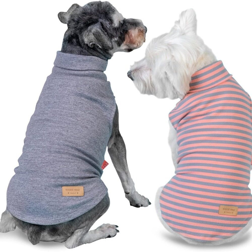 2Pack Dog Sweater Soft Dog Clothes Warm Dachshund Clothes Turtleneck Dog Coats S